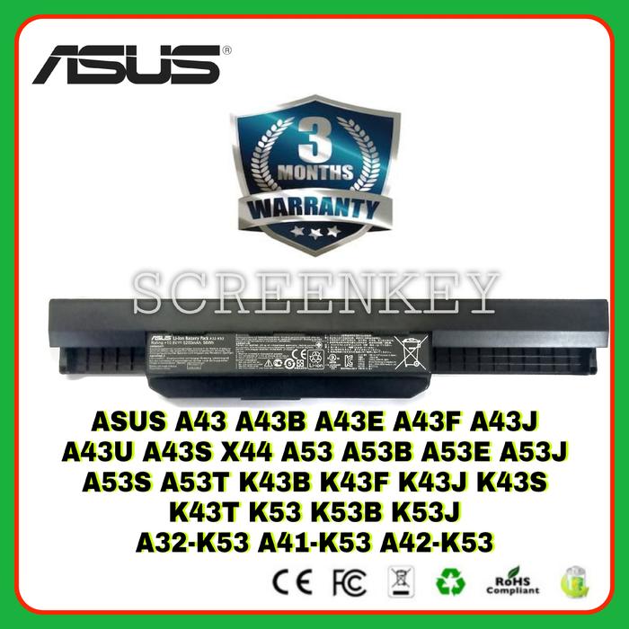 Gambar Baterai Batre Laptop ASUS ORIGINAL A43S A43SJ A43E K43U K43SJ K43T K43 dari SCREENKEY undefined Tokopedia