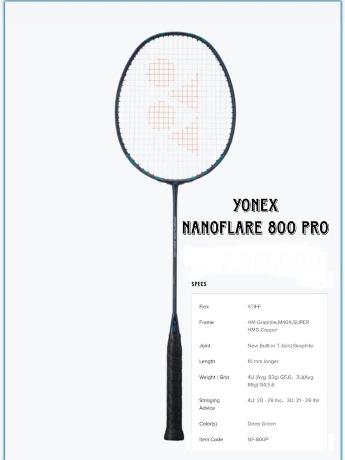 Gambar RAKET BADMINTON YONEX NANOFLARE 800 PRO ORIGINAL - raket only dari AdelaAloysius undefined Tokopedia