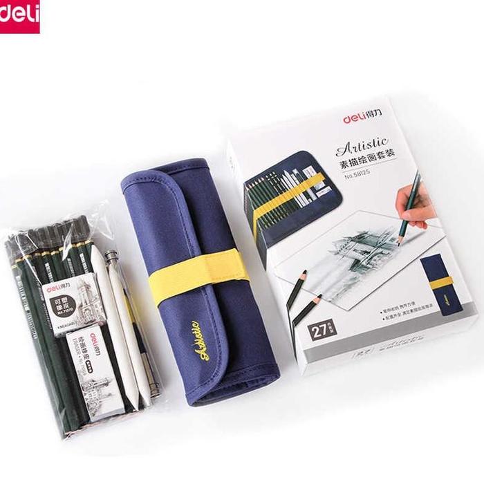 Gambar Deli Sketch Set Art 27Pcs/Pack Professional Supply Paper Eraser dari PASKIBRE undefined Tokopedia