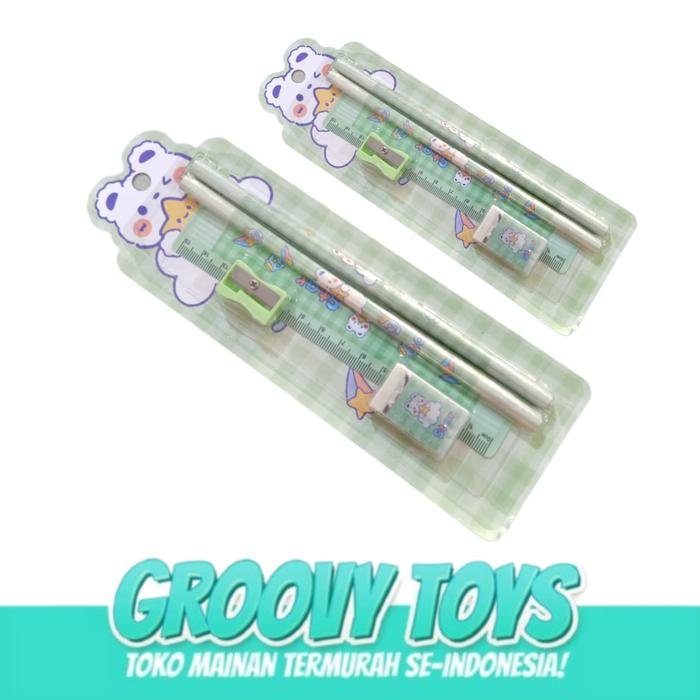 Gambar Alat Tulis Set 5 in 1 / Stationery Set Mini - Hijau dari GROOVYTOYS undefined Tokopedia