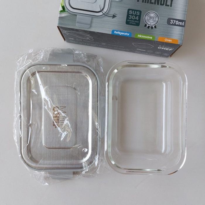 Gambar Maitre Chef Glass Food Lunch Box with Stainless Lid 370ml Kotak Bekal dari Multi Retail Indonesia undefined Tokopedia