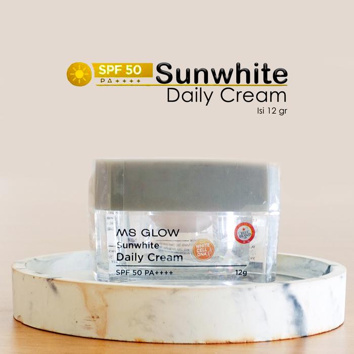 Gambar Ms Glow Sunglow Sunwhite Daily Cream Sunscreen Wajah Krim MsGlow - SUNWHITE dari GUDANG SKINCARE SBY undefined Tokopedia