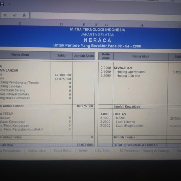Gambar program aplikasi excel akuntansi laporan keuangan bonus mewah dari Mayang Lagoa Store undefined Tokopedia
