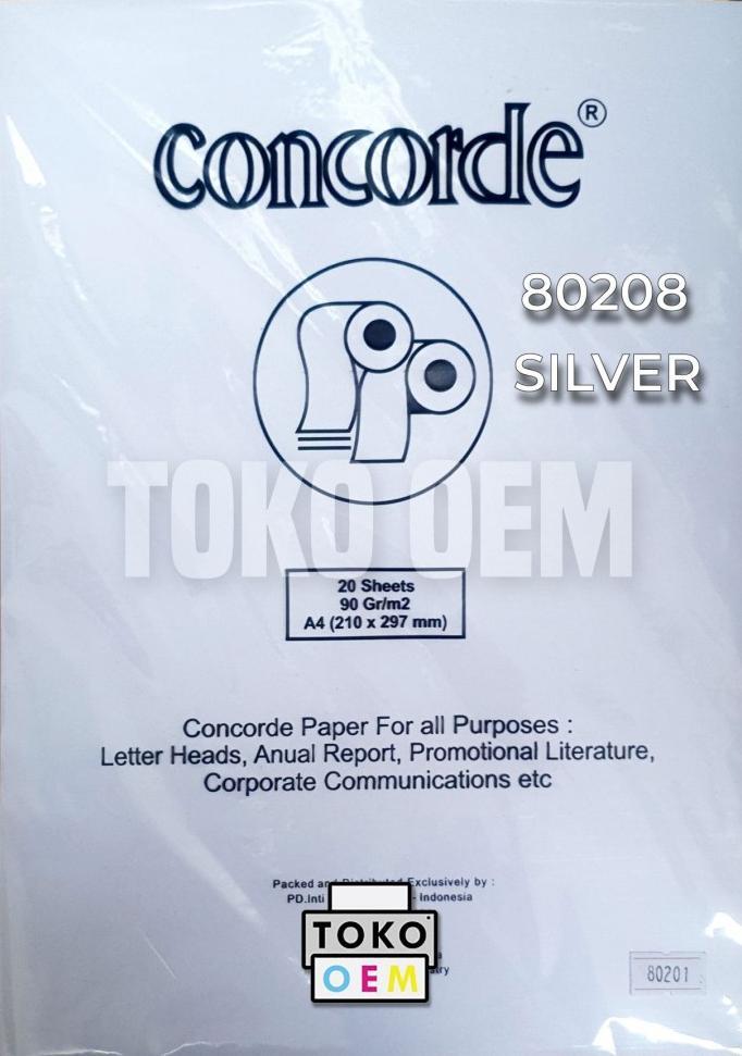 Gambar KERTAS CONCORDE A4 90GR PAPER WARNA KONKORD IJAZAH PIAGAM SERTIFIKAT - 80208 SILVER dari shop apwknk undefined Tokopedia