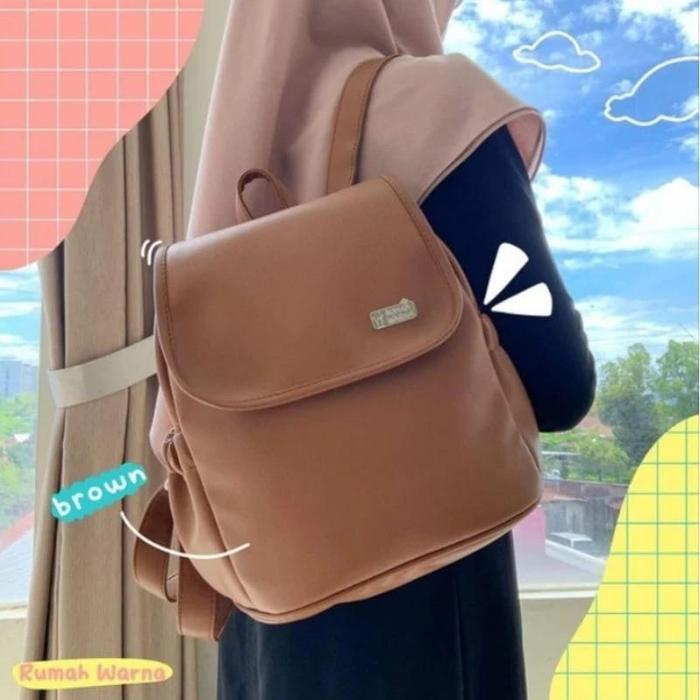 Gambar Tas Ransel Nilo Rumah Warna - Camel dari rumahwarnaexpress undefined Tokopedia