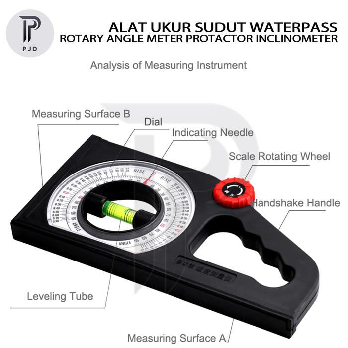 Gambar Rotary Angle Meter Protactor Inclinometer / Alat Ukur Sudut Waterpass - Tanpa Magnet dari PJD Shop ID undefined Tokopedia