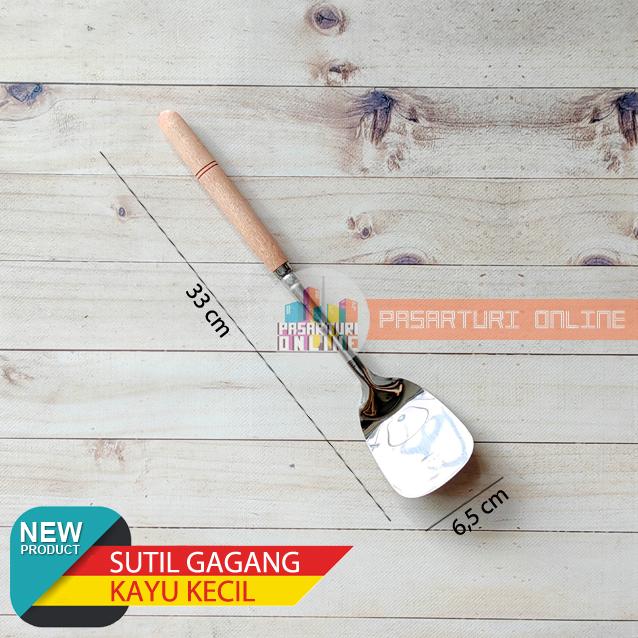 Gambar SUTIL GAGANG KAYU / Sotil Wajan Murah / Spatula Sodet Stainless - KECIL dari Pasarturi Online undefined Tokopedia