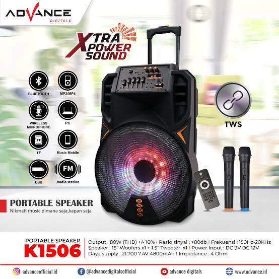 Gambar New Speaker Portable Trolley ADVANCE 15" inchi+2Mic *MEDAN* dari winnerelectronicstore28 undefined Tokopedia