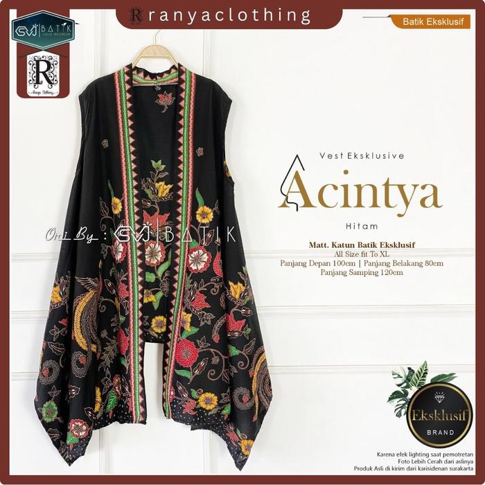 Gambar Vest Batik Wanita Outer Katun Batik Eksklusif By SVJ Batik - VEST ACINTYA dari Ranya Clothing undefined Tokopedia