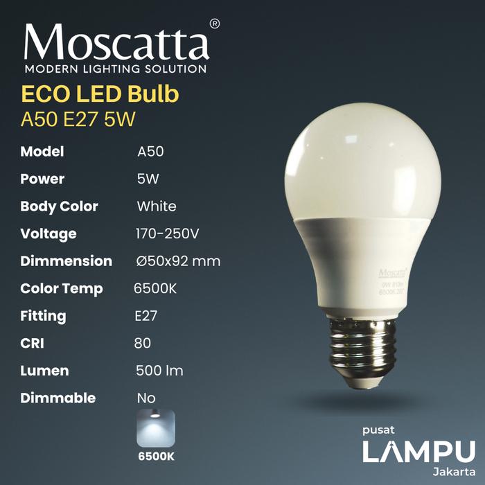 Gambar Moscatta Bulb Bohlam 5W E27 220V - cool daylight dari Pusat Lampu Jakarta undefined Tokopedia