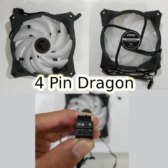Gambar MSI Addressable RGB ARGB Fan RGB Two Ball Bearing 12cm Fan - 4 Pin Dragon dari mixed666 undefined Tokopedia
