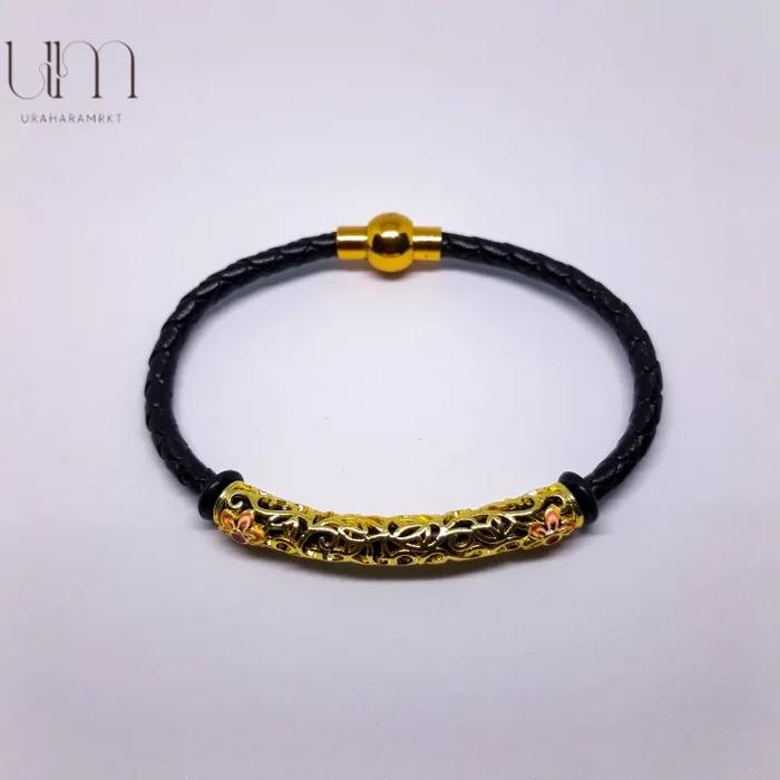 Gambar Gelang Kulit Wanita Liontin Emas 003B Free Box - Hitam dari Hen's Jewellery undefined Tokopedia