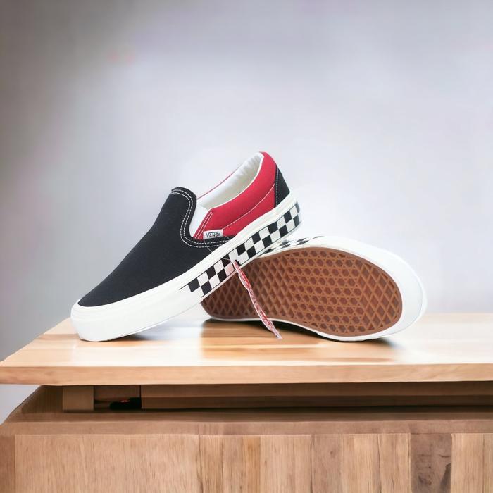 Jual Sepatu Vans Slip On BMX Sidewall Red Checkerboard Original