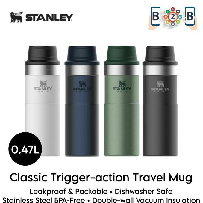 Gambar READY || STANLEY TUMBLER CLASSIC TRIGGER ACTION TRAVEL MUG BOTOL MINUM - Biru, 0.47L dari mamamuda451 undefined Tokopedia