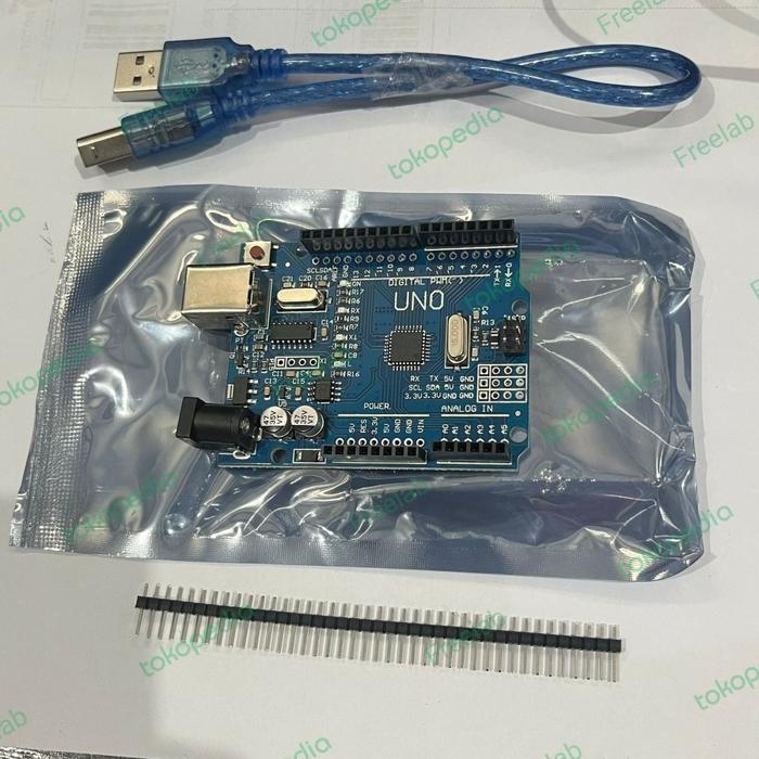 Gambar ARDUINΟ Uno R3 ATMega 328P SMD dg CH340 UNO SMD + Kabel USB OEM Ori - + Kabel USB dari Freelab Jakarta undefined Tokopedia