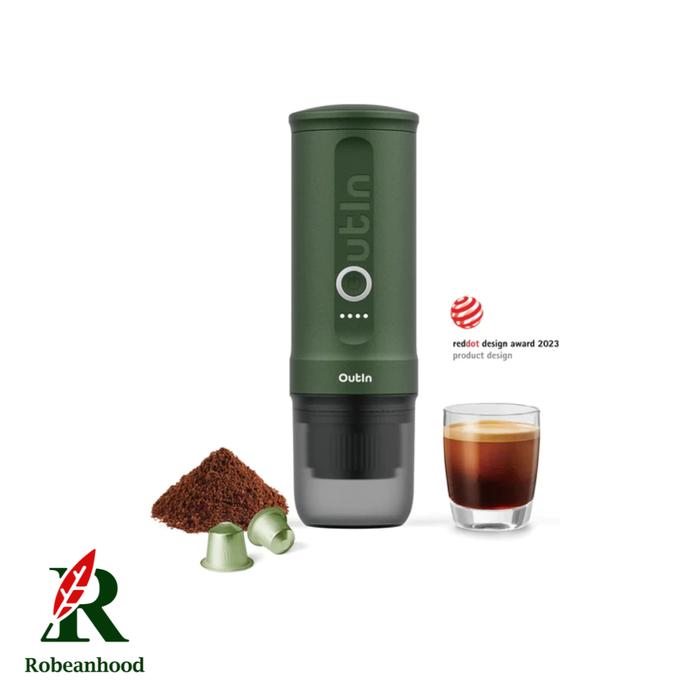 Gambar Outin Nano Portable Espresso Machine - forest green, tanpa case dari robeanhood coffee undefined Tokopedia