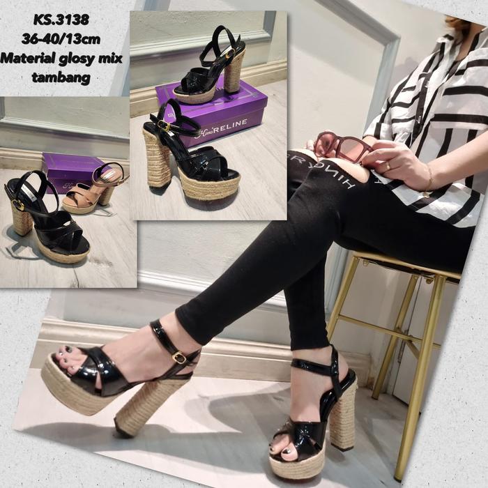 Gambar Sepatu heels wanita premium 13 cm code 3138 - Cokelat, 39 dari Sinlen09 undefined 4 Tokopedia