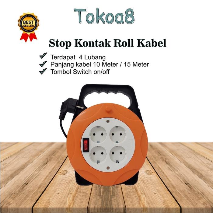 Gambar Stop Kontak / Roll Kabel Panjang 10 Meter / 15 Meter Switch Terbaru - PINK, 10 METER dari ageng official storee undefined 2 Tokopedia