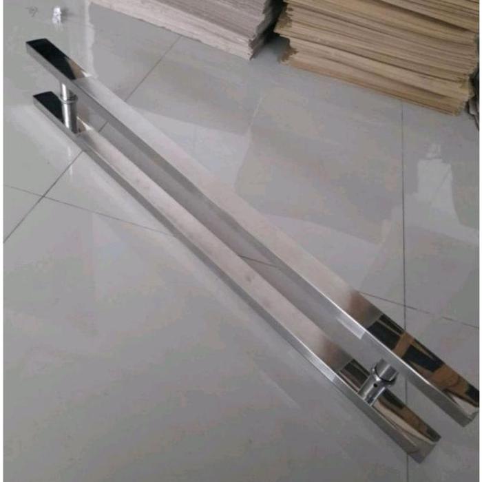 Gambar Handle Pintu Kaca / Handle Pintu Rumah Baut Tembus 60 cm/ 80cm/ 100 cm - Dop Clear, 120 cm dari Konisaa undefined Tokopedia