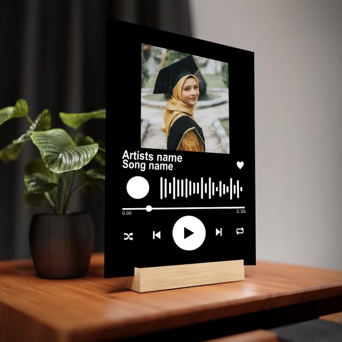 Gambar Plakat Lagu Akrilik - Akrilik LED Akrilik Plakat Musik Plakat Spotify - Hitam, Biru dari Evifal_NEW undefined Tokopedia