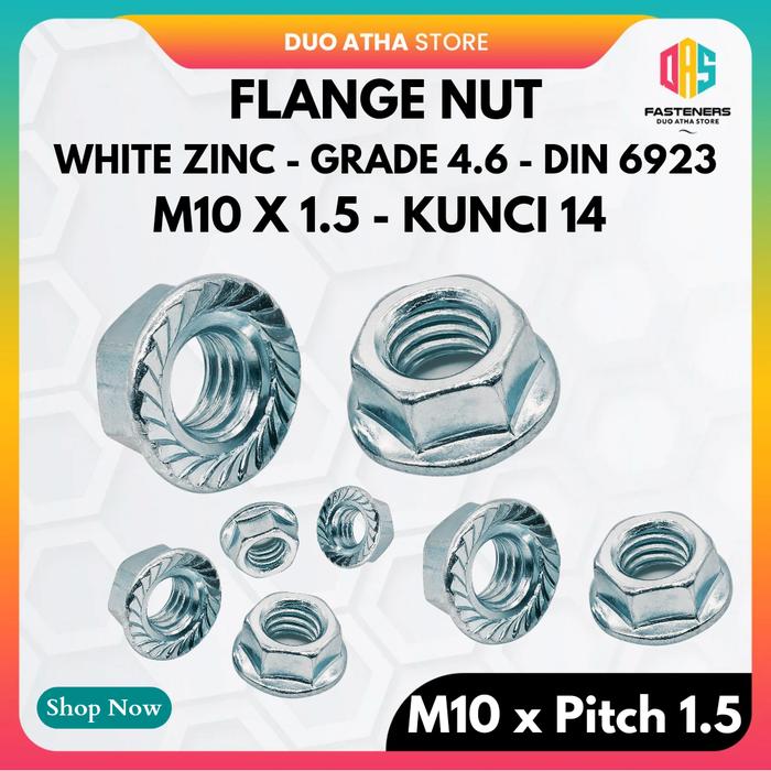 Dadi A Flangia Seghettati M4 Zincati - Grado 8, DIN 6923 - Metal Mate, Confezione - Foto 2