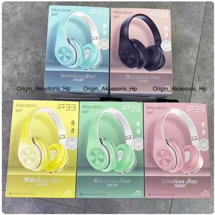 Gambar Headphone Bluetooth Bando inpods Macaron P33 / Headset Inpods Macaron - Kuning dari House Tools undefined Tokopedia