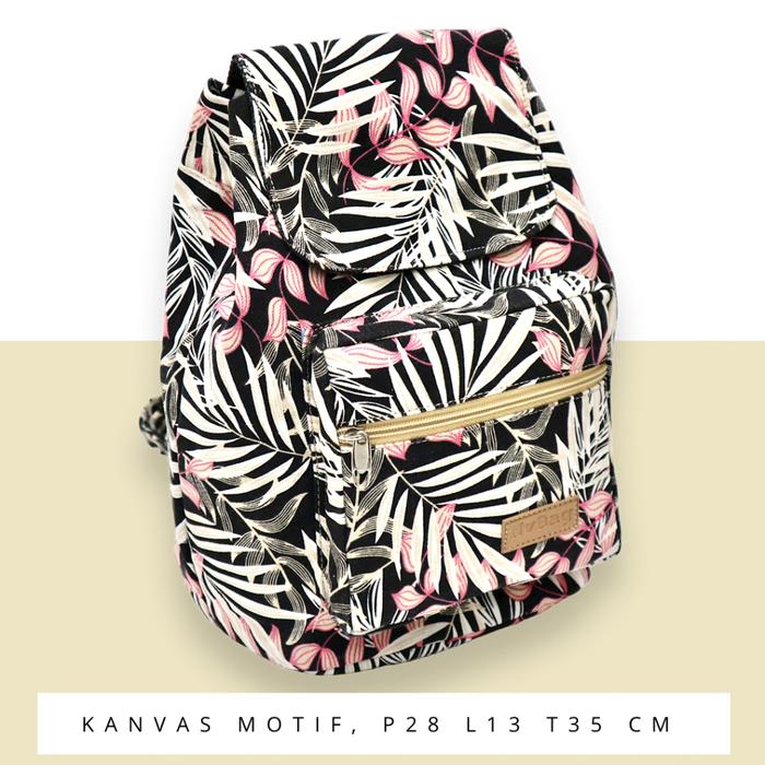Gambar Tas Wanita Cewek Serut Kanvas Ransel Punggung Gendong Remaja OOTD Kece - Palm pink dari Wonderbag&#39;s undefined Tokopedia