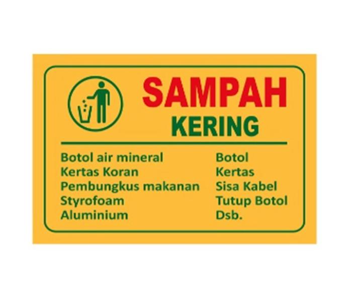 Gambar Stiker Sign rambuK3 safety SAMPAH BASAH DAN SAMPAH KERING UK.15X10CM - sampah kering dari N L N PERCETAKAN undefined Tokopedia