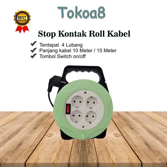 Gambar Stop Kontak / Roll Kabel Panjang 10 Meter / 15 Meter Switch Terbaru - PINK, 10 METER dari ageng official storee undefined 4 Tokopedia
