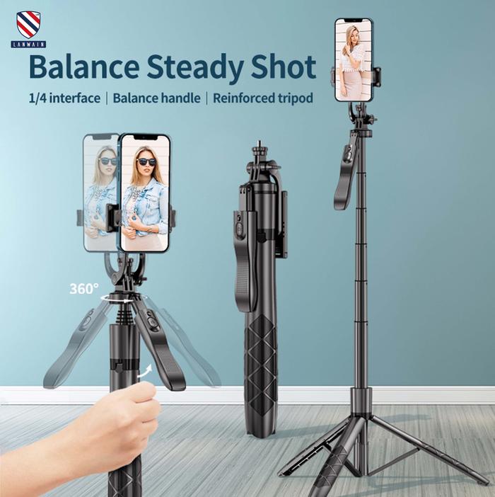 Gambar Lanwain Tongsis Tripod 360° L16 Bluetooth Selfie Stick Remote Tripod HP Kamera DSLR Tongsis 1530MM - tripod only dari Lanwain London undefined Tokopedia