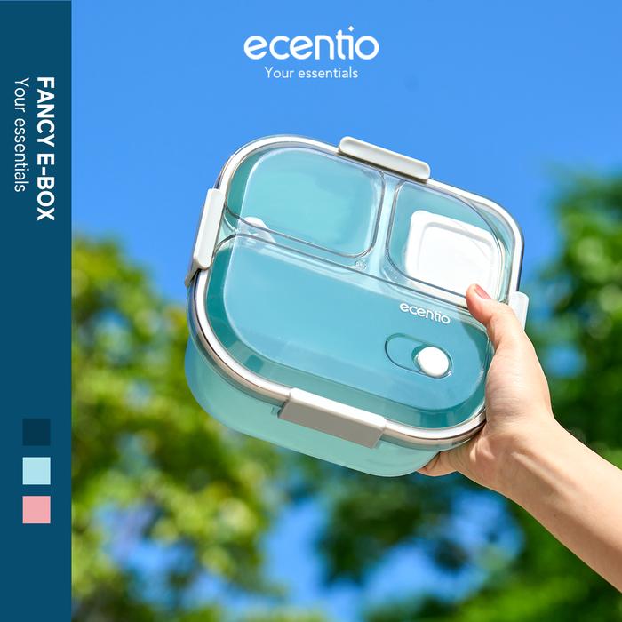 Gambar ecentio Lunch Box 3 Sekat Anti Tumpah Kotak Makan 1100ml BPA Free - Biru Muda dari ecentio.indonesia undefined Tokopedia