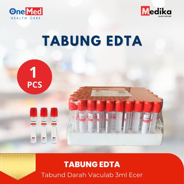 Gambar Tabung Vacutainer / EDTA Merah - pack dari Medika Alkes Suplier undefined Tokopedia