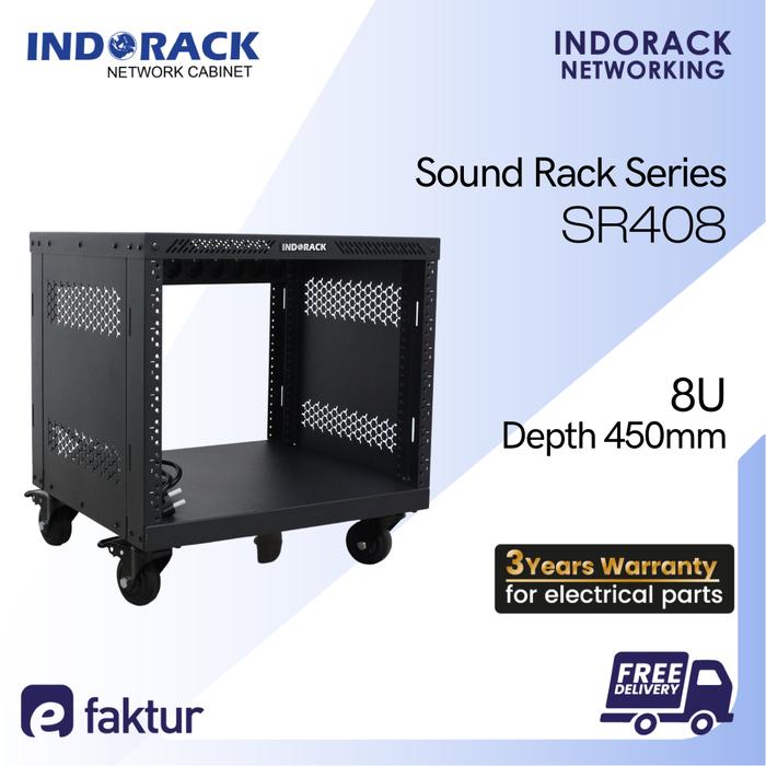 Jual INDORACK Audio Rack 8U Depth 450mm Rack Audio Sound System Mixer ...