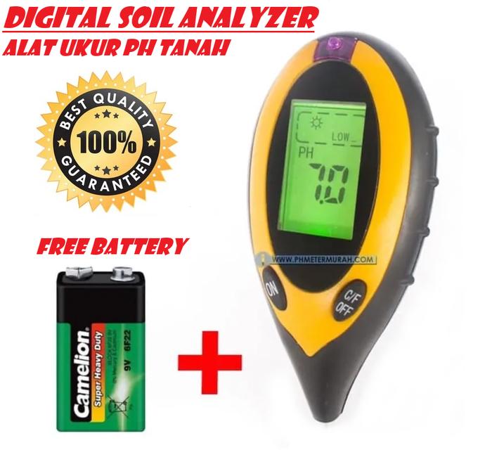 Gambar Digital Soil Analyzer Pengukur Suhu Tanah Ph Meter Tester 3 4 in 1 - 4 Soil 1 kaki dari Alat Ukur Dan Repeater undefined Tokopedia