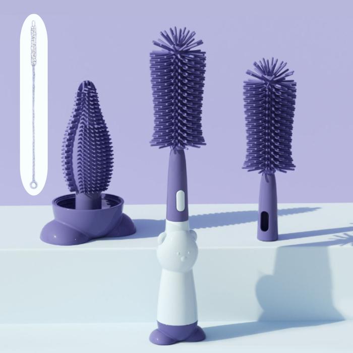 Gambar Sikat Pembersih Botol Susu Bayi 3 in 1 Alat Dot Balita Portable - Beruang Biru dari Hansa Pedia undefined Tokopedia