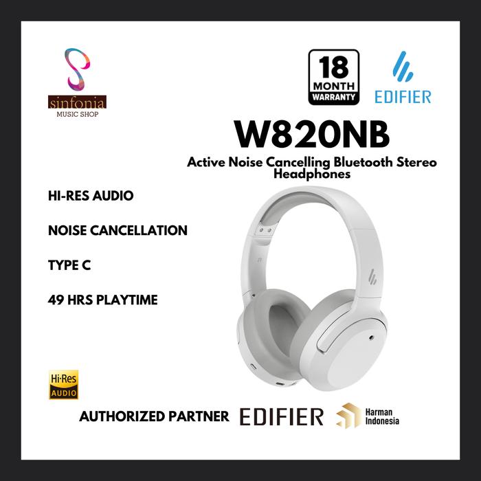 Gambar Edifier W820NB - Active Noise Cancelling Bluetooth Stereo Headphones - White dari SinfoniaMusicShop undefined Tokopedia