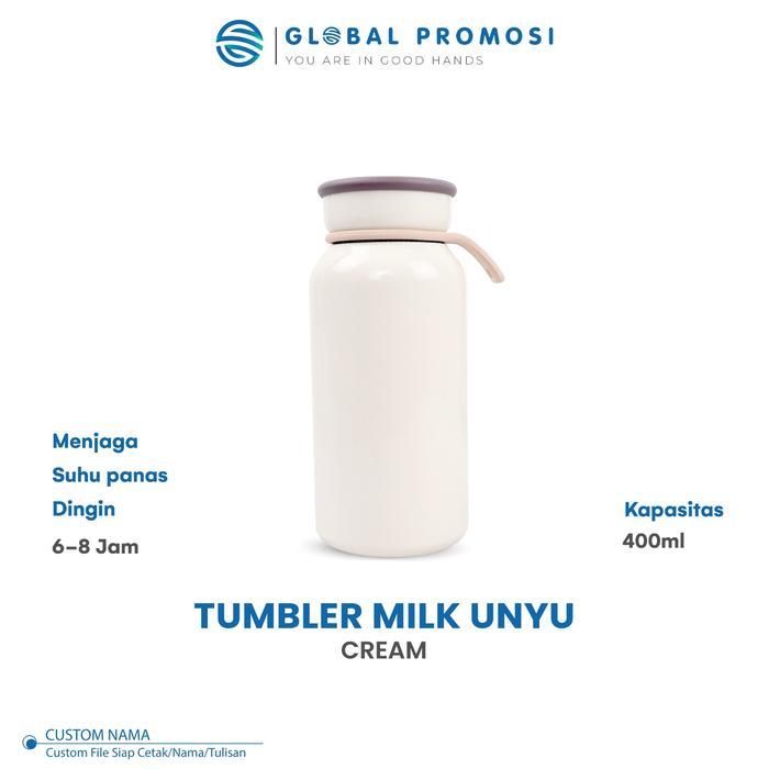 Gambar Custom Tumbler Botol Minum Milk Unyu 400ml Print Uv Cetak Full Color - Cream, Full+Hampers dari Global Promosi_NEW undefined Tokopedia