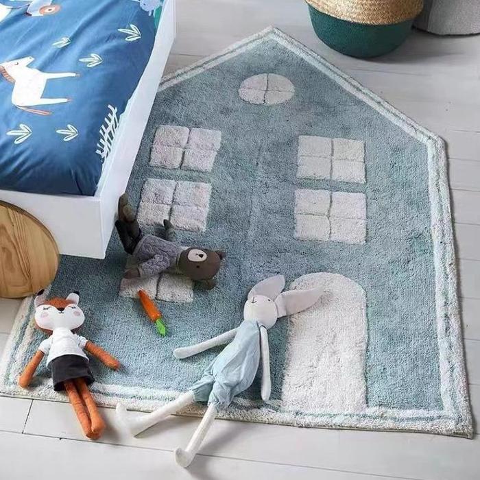 Gambar XY Karpet Kamar Tidur Anak Bayi Bulat Anti Slip Playmat Bayi Alas - House dari kajjamart098 undefined Tokopedia