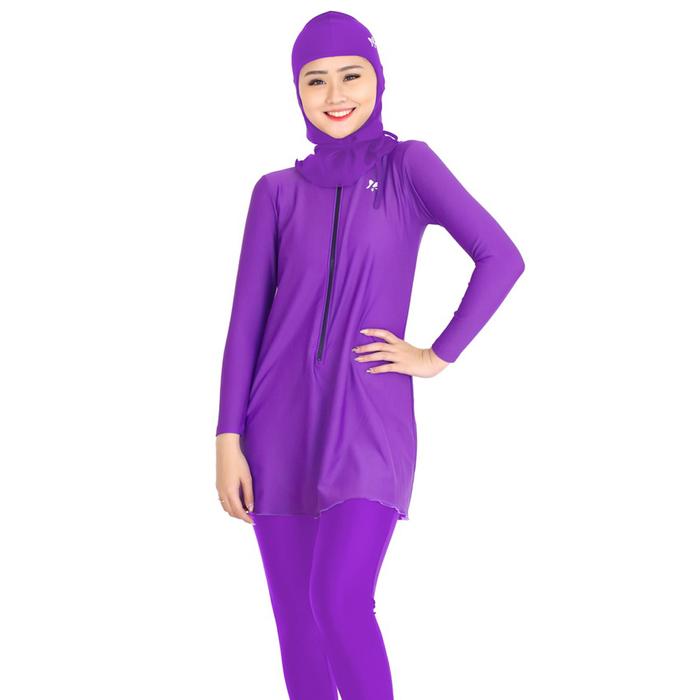 Gambar Lasona Terusan Renang Muslim Wanita Size Besar TRPM-C1209-L4X - Purple Purple, 4XL dari LasonaIndonesia undefined Tokopedia