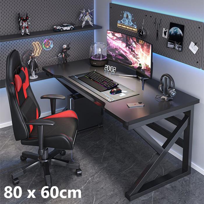 Gambar Meja Komputer Laptop PC Desk Stable Frame with Cable Hole Meja Gaming - 80 x 60 cm  dari Tokoteknologi undefined Tokopedia