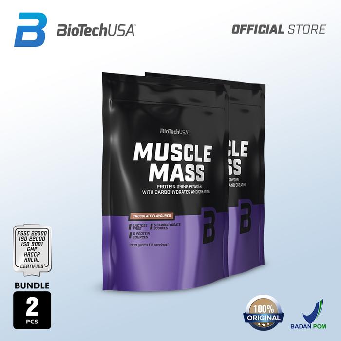 Gambar Bundle - MUSCLE MASS GAINER 1000+1000 Gram - Coklat dari BioTechUSA Store undefined Tokopedia