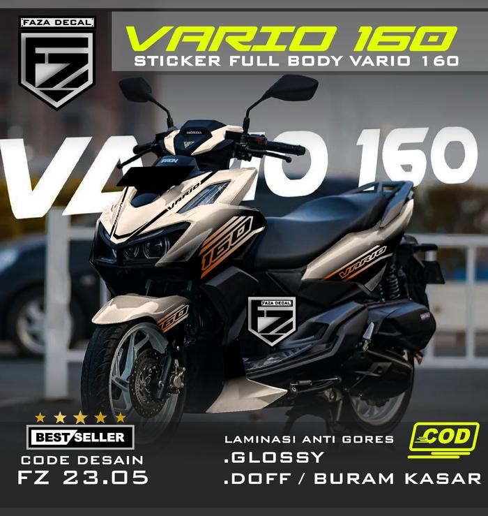 Gambar decal vario 160 fullbody-faza decal-bahan inflex - Cream, GLOSSY dari FAZA DECAL undefined Tokopedia