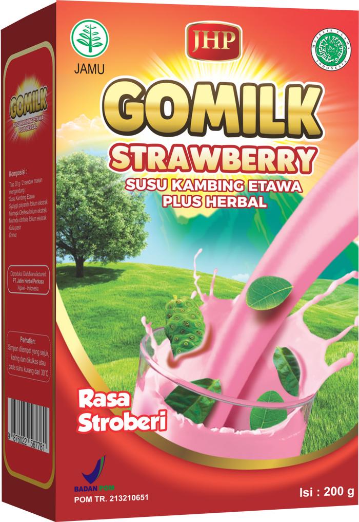 Gambar DIJAMIN ORI Gomilk Susu Kambing plus Herbal 200 gr Etawa Dairy - Strawberi, Jahe amh dari grosir herba solo undefined Tokopedia
