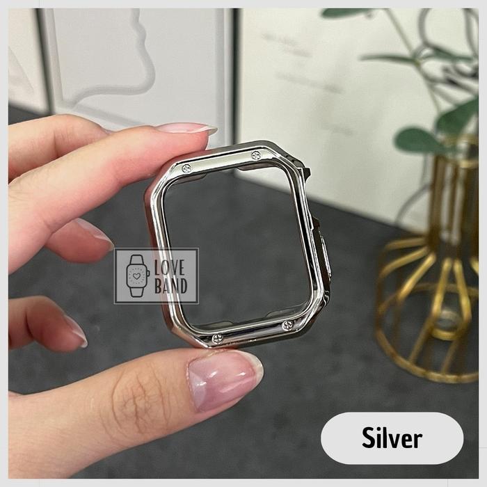 Gambar Bumper Apple Watch 49mm / ULTRA - X-SHOCK Soft Case Cover Iwatch - SILVER dari LOVE BAND undefined Tokopedia