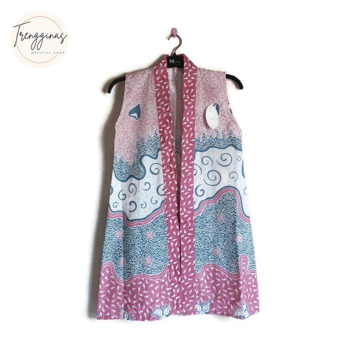 Gambar OUTER YUKENSI BATIK ROMPI BATIK CARDIGAN BATIK VEST BATIK - Soft Pink, all size dari trengginasofficial undefined Tokopedia