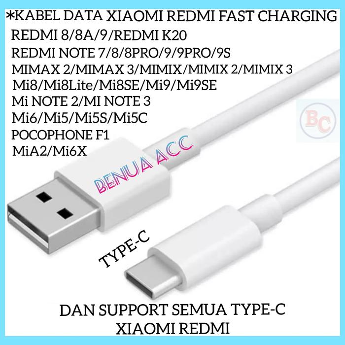 Data Cable Redmi K20 Fast Charging Jual Kabel Data Original TYPE-C
