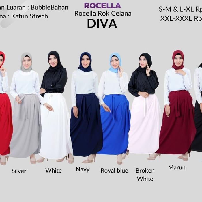 Gambar rok celana rocella Diva - royal blue, s-m dari Asniya hijab undefined Tokopedia