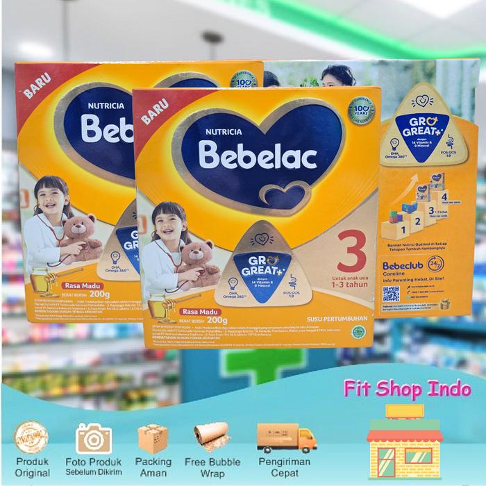 Gambar Bebelac 3 Madu 200gr - Susu Pertumbuhan Anak 1-3 Tahun dari Fit Shop Indo undefined Tokopedia
