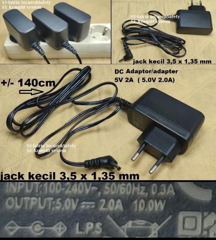 Gambar Adaptor 5V ukuran 3,5mm x 1,35mm jack dc kecil 3.5 mm x 1.35 mm dari s3.satria secure safe undefined Tokopedia