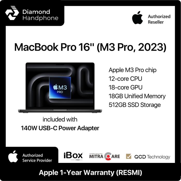 Gambar Apple MacBook Pro 16 inch 2023 M3 Pro / M3 Max Space Black Silver - M3 Pro 18/512GB, Silver Apple dari Diamond Handphone Bali undefined Tokopedia